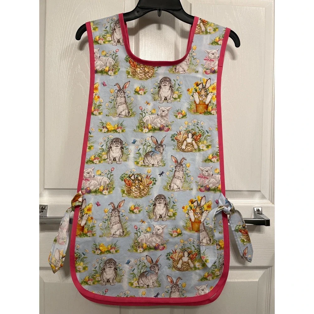 Handmade Bunny Apron Easter Apron: Adult Size XS-XL Spring Smock Apron